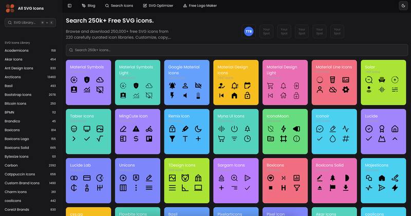 All SVG Icons →  SVG图标宇宙的「超级枢纽站」