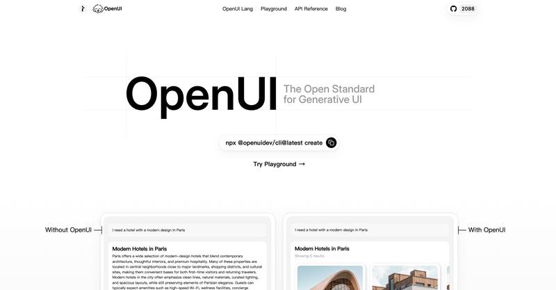 Open UI：生成式 UI 开源标准工具包 🛠