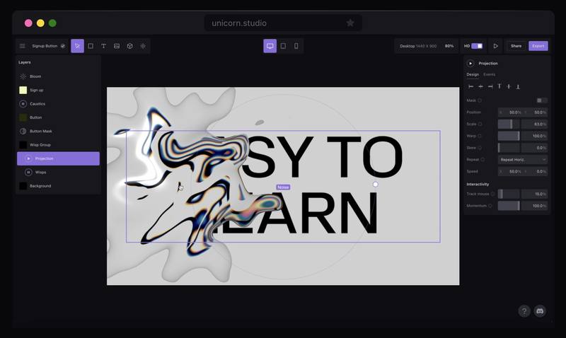 Unicorn Studio：零代码WebGL卷王 🦄