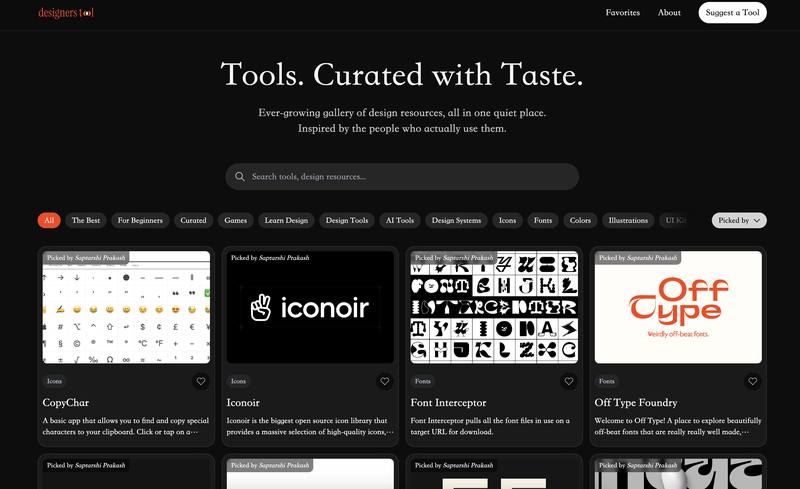 🛠️ Designers.tool  →  不断更新的设计资源库 🆕官网直达